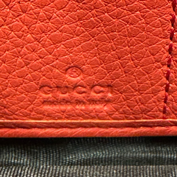 Gucci Red Coral Soho Interlocking GG Leather Zip Around Wallet + Gucci Dust Bag - Picture 10 of 16
